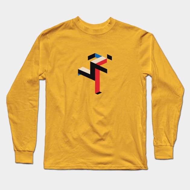 Bauhaus Running Man Long Sleeve T-Shirt by walltowall